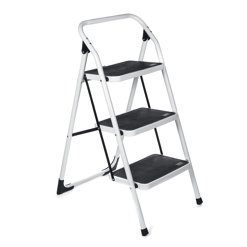 Poynton 3 Step Aluminium Step Stool Ladder With 300 Lb. Load Capacity 